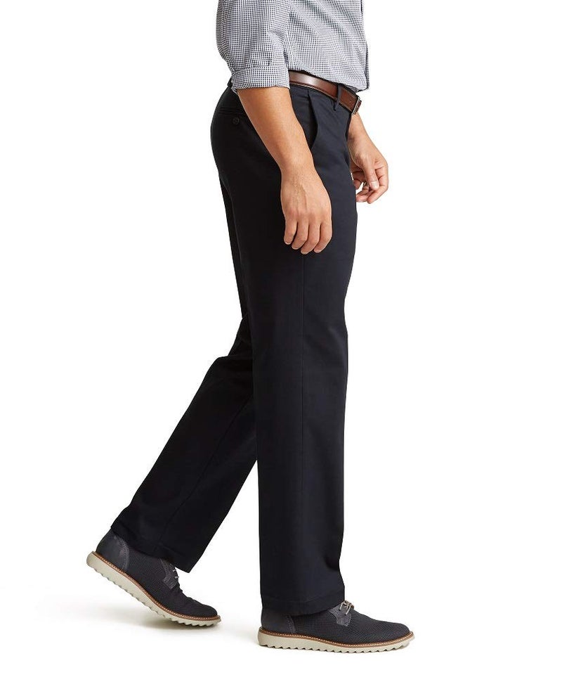 DockersÂ® Men's Classic Fit Signature Khaki Lux Cotton Stretch Pants (Regular and Big & Tall), Dockers Navy, 40W x 29L - Image 2